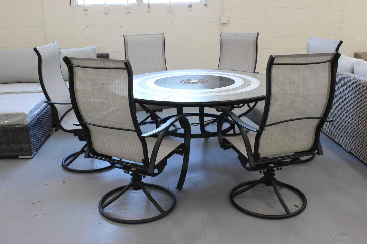 Rowley 7pc Dining Set with Lazy Susan