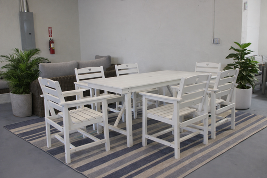Cupid HDPE Polywood Style Dining Set (Available in white or mahogany)