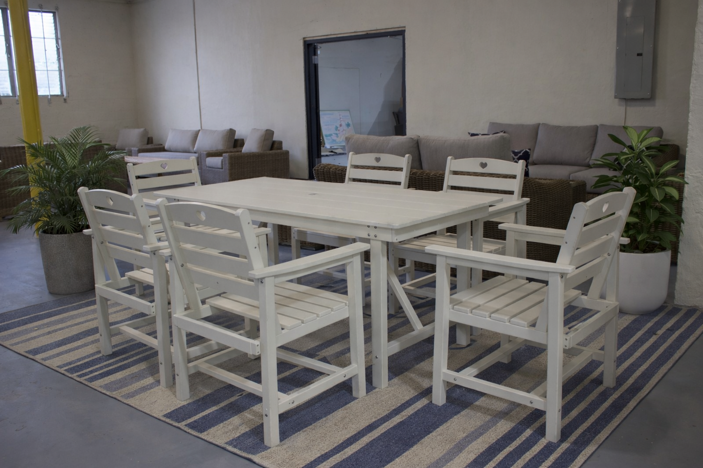 Cupid HDPE Polywood Style Dining Set (Available in white or mahogany)