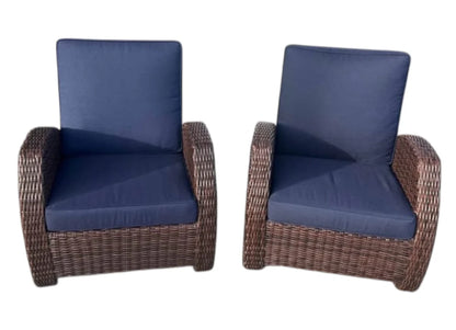 Valencia Reclining Chairs (Blue/Brown-2Pack)