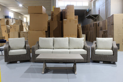 Olivia Beachcroft 4pc Set with Swivel Chairs (Available in Beige or Grey)
