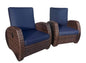 Valencia Reclining Chairs (Blue/Brown-2Pack)
