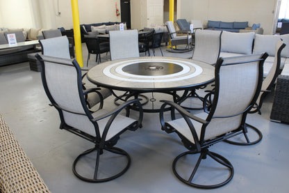 Rowley 7pc Dining Set with Lazy Susan