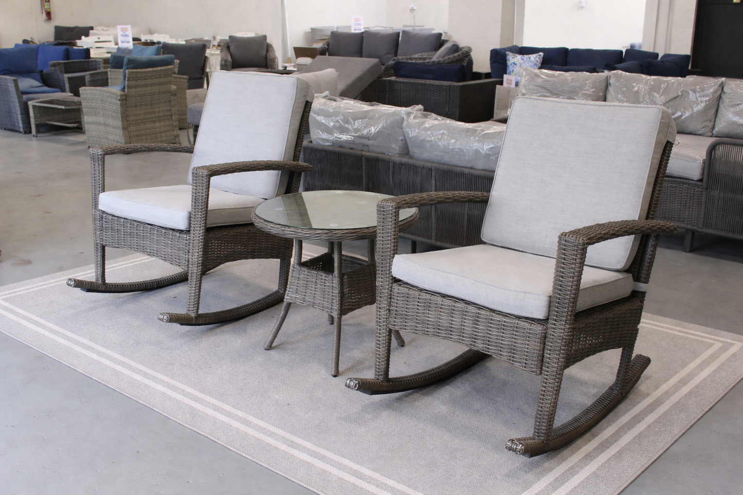 Arnold 3pc Rocker Set (Grey/Brown)