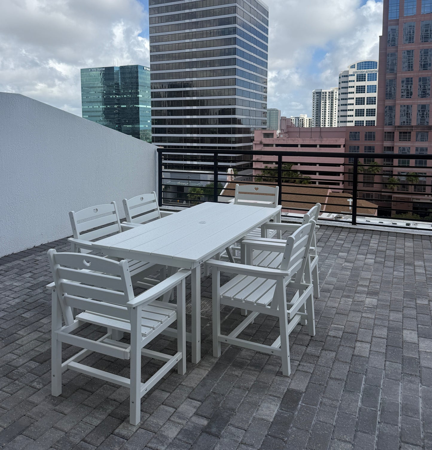 Cupid HDPE Polywood Style Dining Set (Available in white or mahogany)