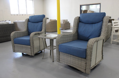 Hallandale Swivel 3pc Set (Light Grey/Blue)